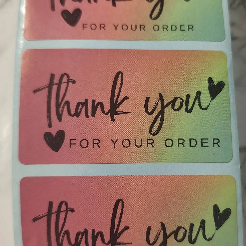 ♥️ 5x25 / 50 Thank Thermal Thank You Stickers